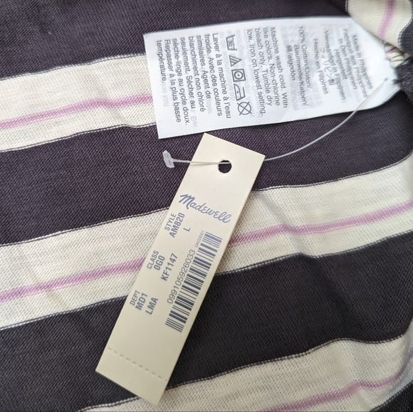Madewell Allday Crewneck Tshirt in Monona Stripe NWT! - Picture 6 of 6